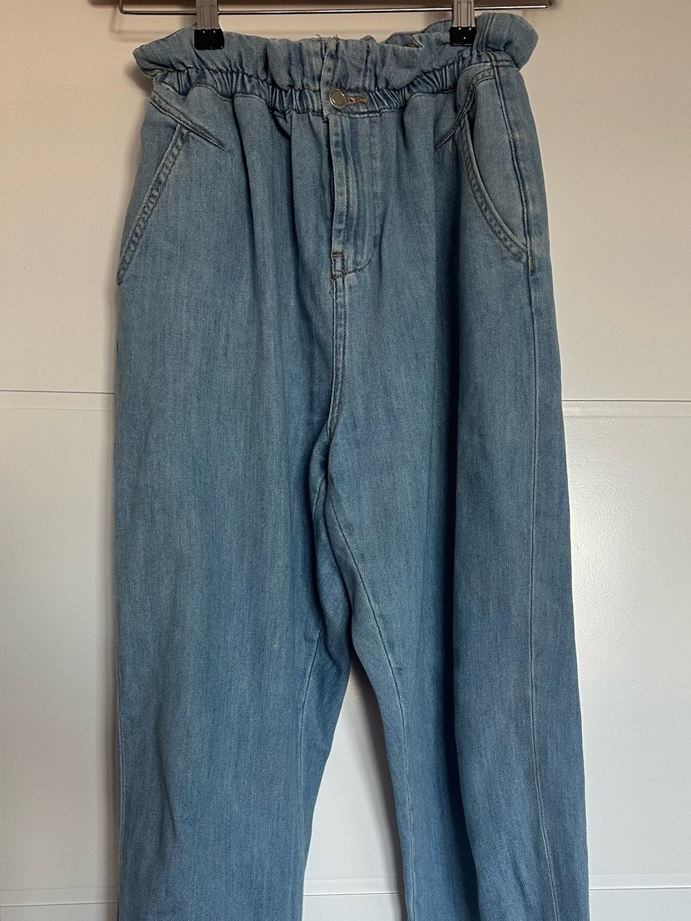 Zara Women's Light Blue Wide Leg Jeans